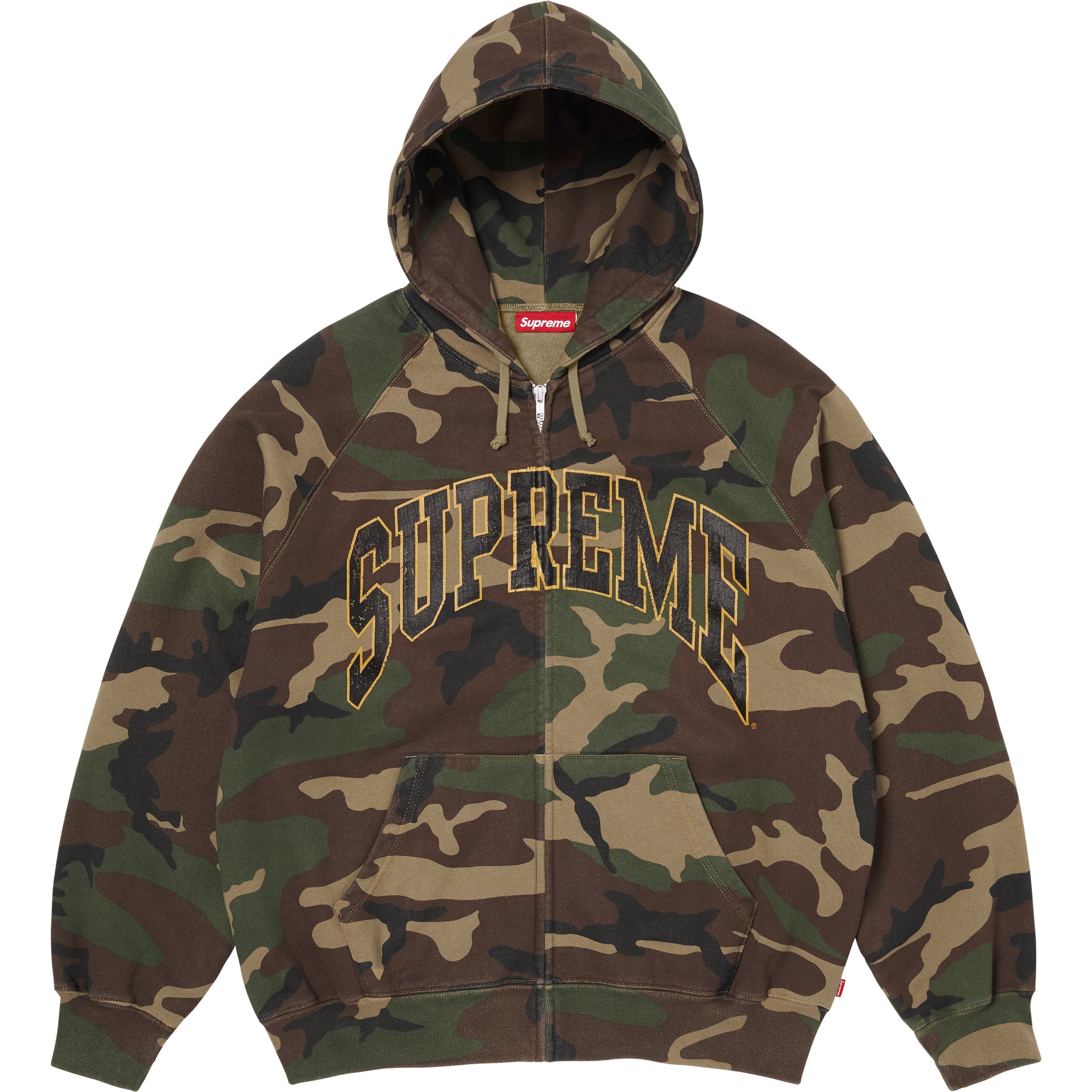 Cracked Raglan Zip Up Hooded Sweatshirt view 6